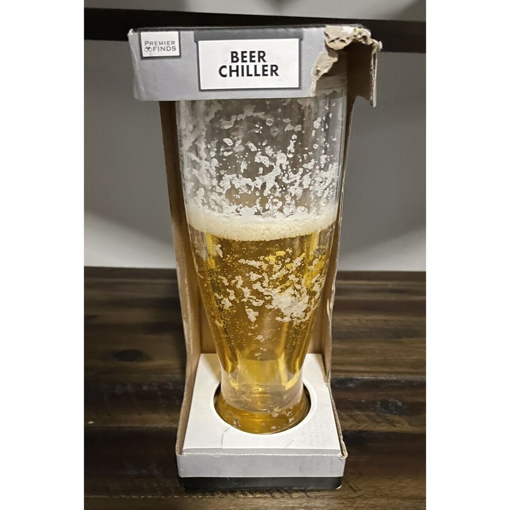 NRFB Beer Chiller Plastic Chillable Tall Beer Mug Cup Insulated, NOS, cold beer